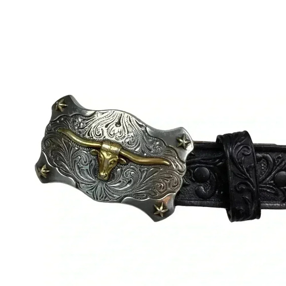 Tony Lama longhorn leather youth belt - Picture 6 of 6